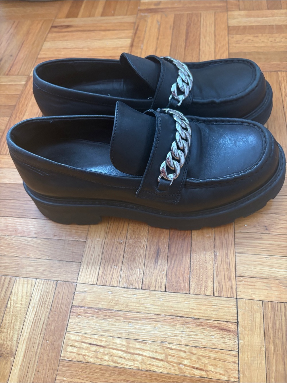 Vagabond platform loafers with Cuban link